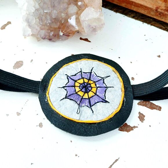 Spider Web Embroidered Eye Patch, Vision Accessory, Ocular Aid - Picture 2 of 5